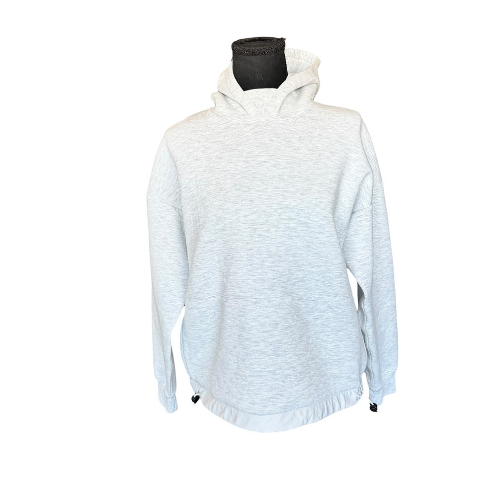 Helly Hansen Gray Hoodie S/P Minimal Scandi Athleisure Drawstring Hem AA34